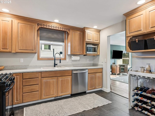 kitchen with stainless steel appliances and sink