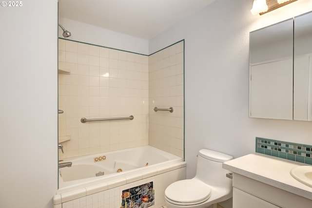 15000 SW Farmington Rd Unit 51, Beaverton, OR 97007 - bathroom with vanity, toilet, and a combined bath / shower with jetted tub