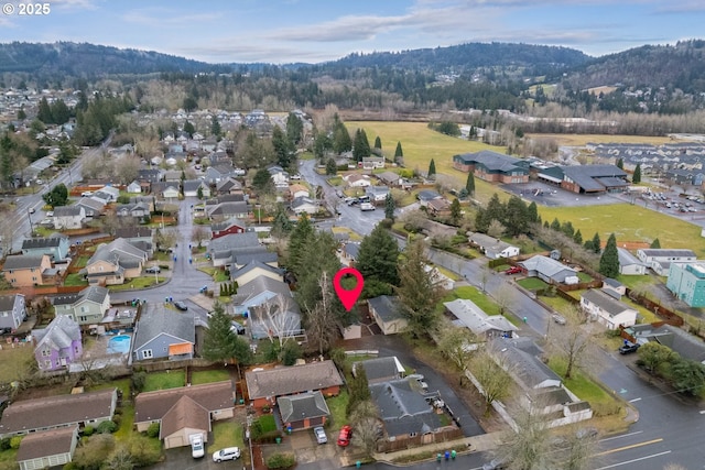 aerial view with a residential view