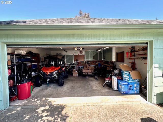 garage with driveway