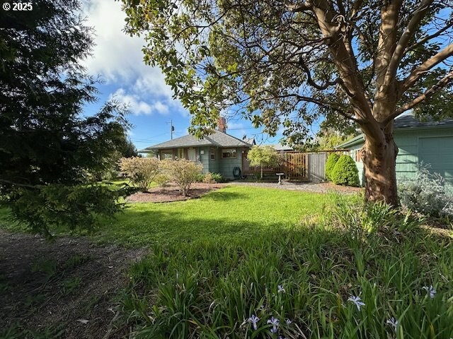 view of yard with fence