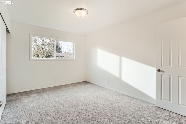 unfurnished bedroom featuring carpet floors and a closet