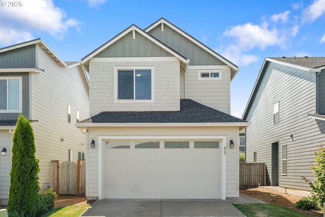 825 S 23rd Ave, Cornelius, OR 97113 - craftsman-style home featuring a shingled roof, concrete driveway, and board and batten siding