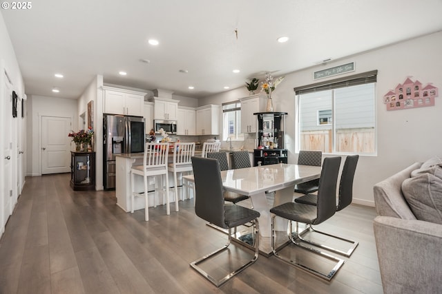 825 S 23rd Ave, Cornelius, OR 97113 - dining room featuring recessed lighting, dark wood-type flooring, and baseboards