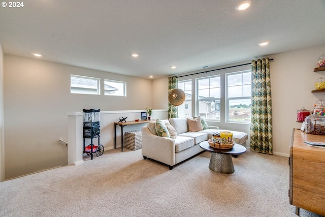 2891 V St, Springfield, OR 97477 - living area with carpet flooring, recessed lighting, and baseboards