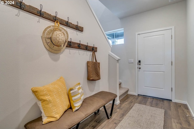 2891 V St, Springfield, OR 97477 - mudroom featuring wood finished floors and baseboards