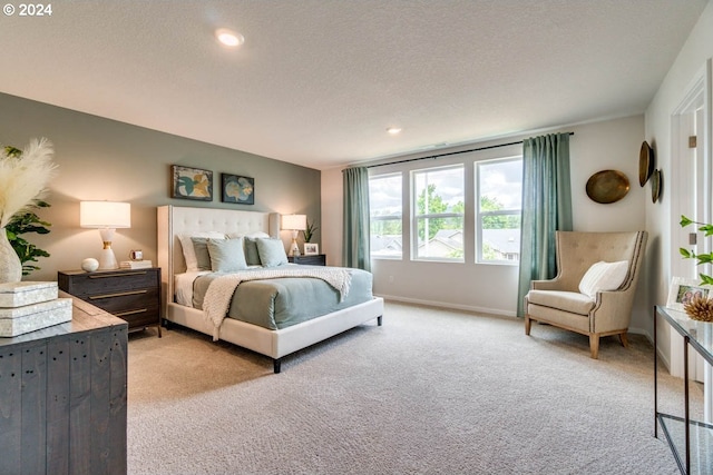 2891 V St, Springfield, OR 97477 - bedroom featuring light colored carpet, recessed lighting, a textured ceiling, and baseboards