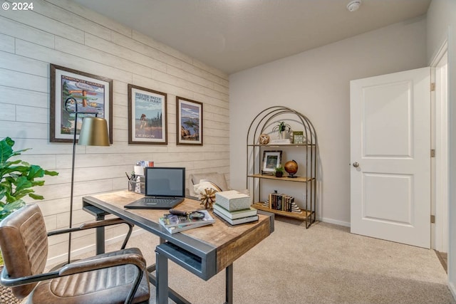2891 V St, Springfield, OR 97477 - office area featuring wooden walls and carpet