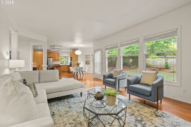 13460 Snowberry Ct, Lake Oswego, OR 97035 - living room with light wood-type flooring and baseboards