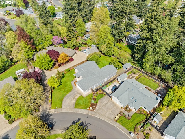 aerial view with a residential view