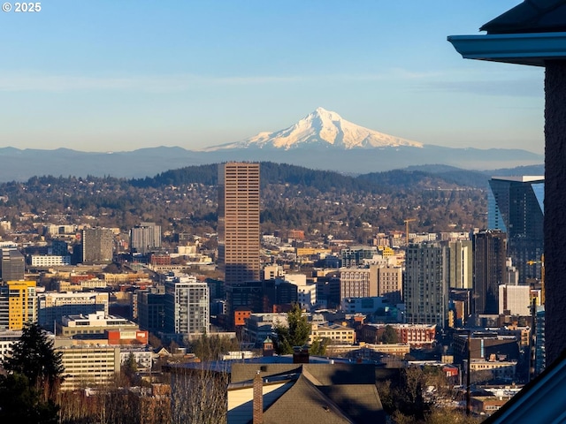 view of city with a mountain view