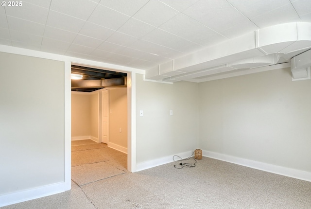 finished basement with baseboards