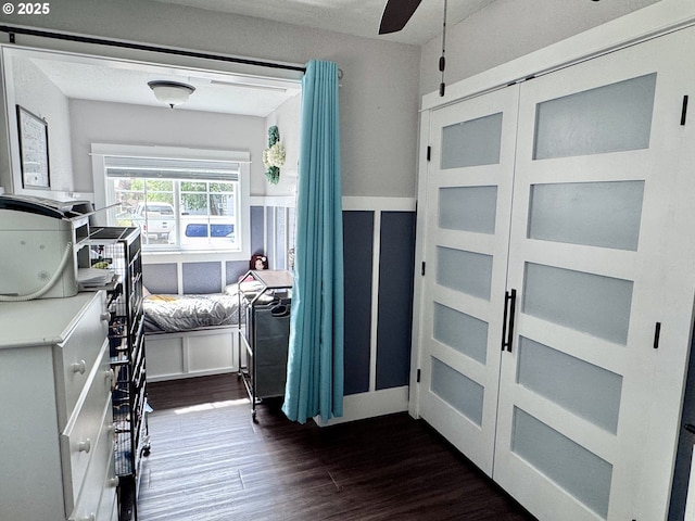 1918 Chestnut St, Baker City, OR 97814 - bedroom with dark wood-type flooring and a ceiling fan