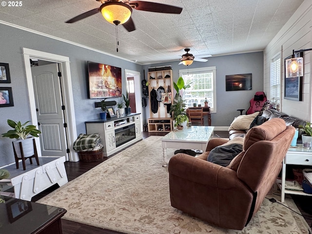 1918 Chestnut St, Baker City, OR 97814 - living room featuring ceiling fan and wood finished floors