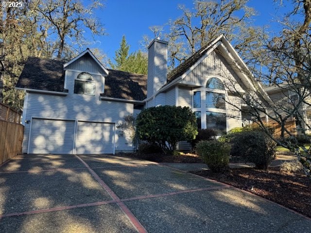 view of property featuring a garage