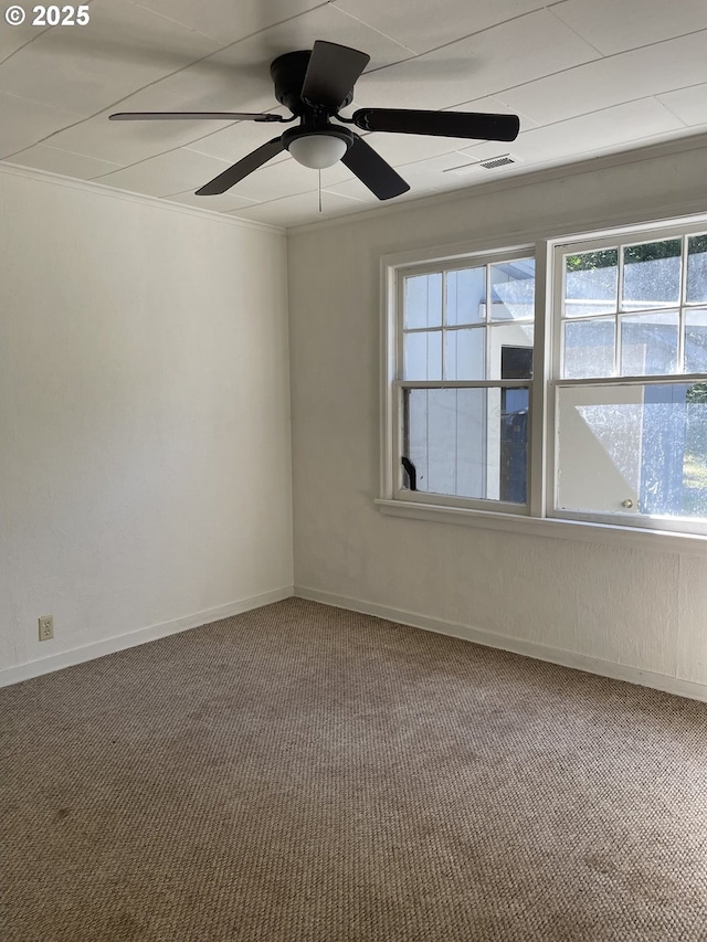 154 Decoy Ln, Myrtle Creek, OR 97457 - spare room with carpet, a ceiling fan, and baseboards