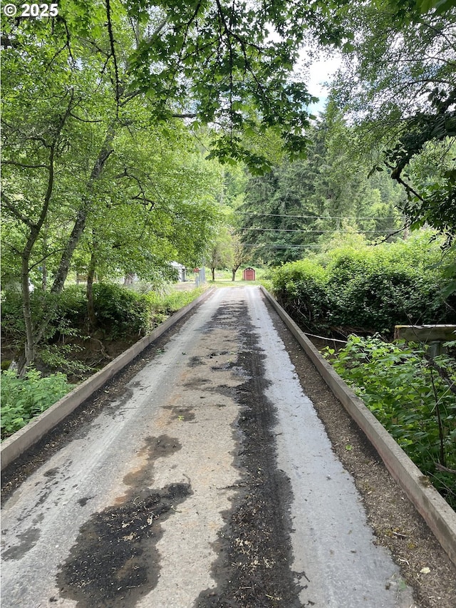 154 Decoy Ln, Myrtle Creek, OR 97457 - view of asphalt road with a view of trees
