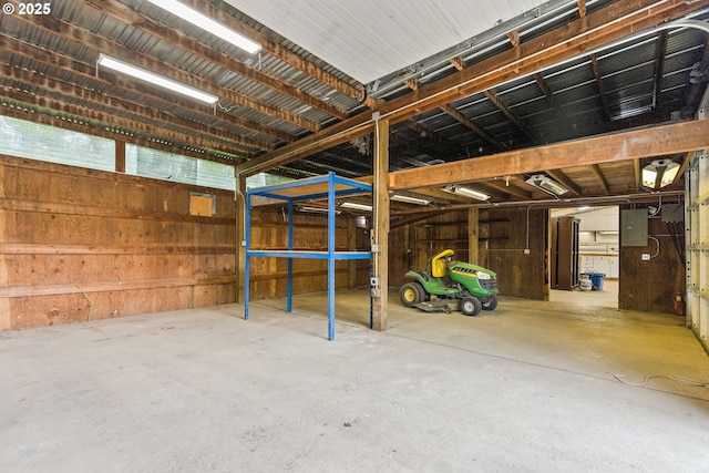 garage with electric panel