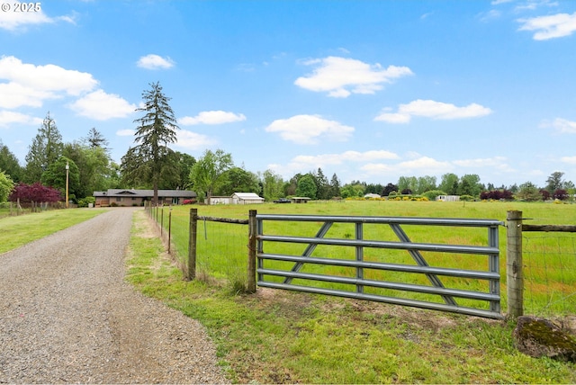 gate featuring a rural view