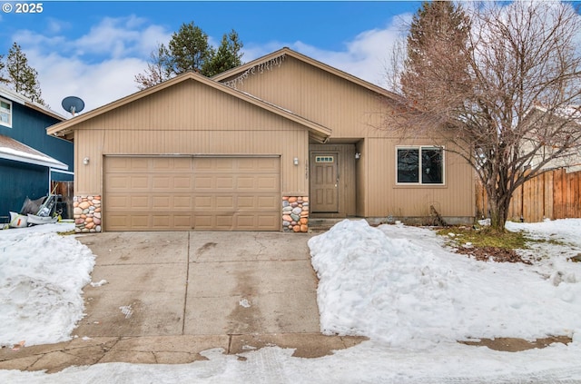 view of front of home with a garage