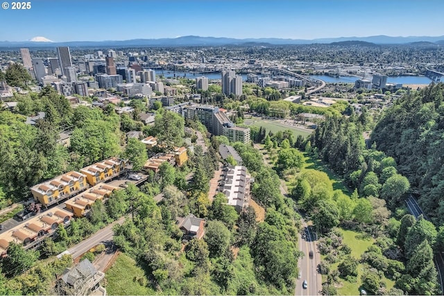 844 SW Broadway Dr Unit 3, Portland, OR 97201 - aerial view of property's location with a water and mountain view and nearby urban area