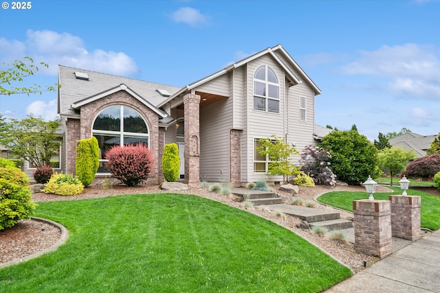 2678 SE Myrtlewood Way, Gresham, OR 97080 - view of front of house featuring a front lawn and brick siding