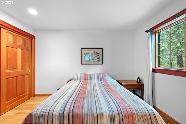 57953 Drury Ln, Blue River, OR 97413 - bedroom featuring light wood-type flooring
