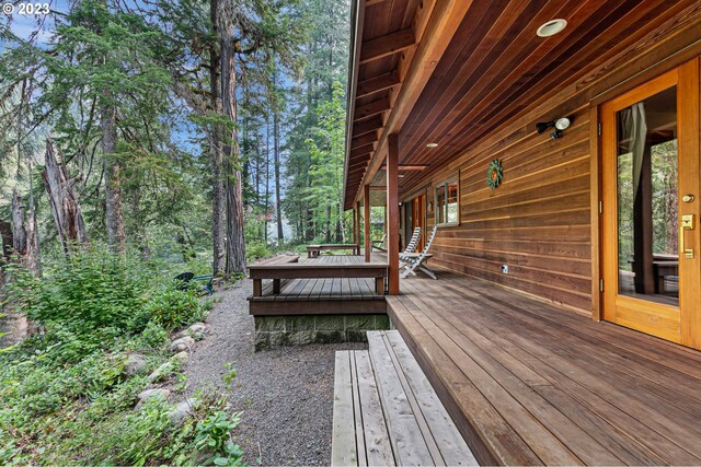 57953 Drury Ln, Blue River, OR 97413 - view of wooden deck