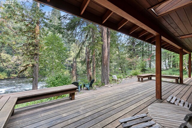 57953 Drury Ln, Blue River, OR 97413 - view of wooden deck