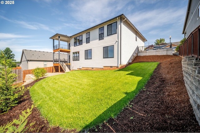 118 W 13th Way, La Center, WA 98629 - rear view of house with crawl space and stairs