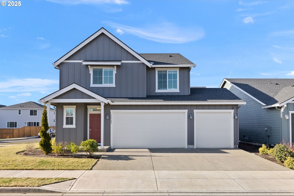 view of front of home with a garage