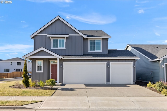 view of front of home with a garage