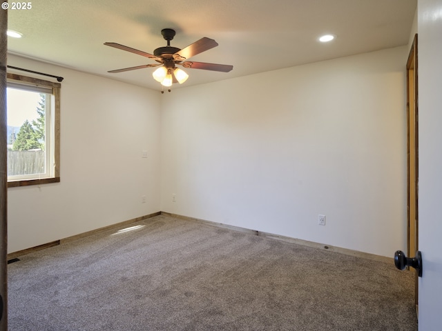 503 E Yacolt Rd, Yacolt, WA 98675 - carpeted empty room featuring a ceiling fan and recessed lighting