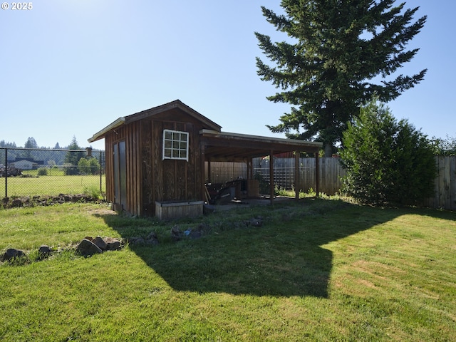 503 E Yacolt Rd, Yacolt, WA 98675 - fenced backyard with an outbuilding