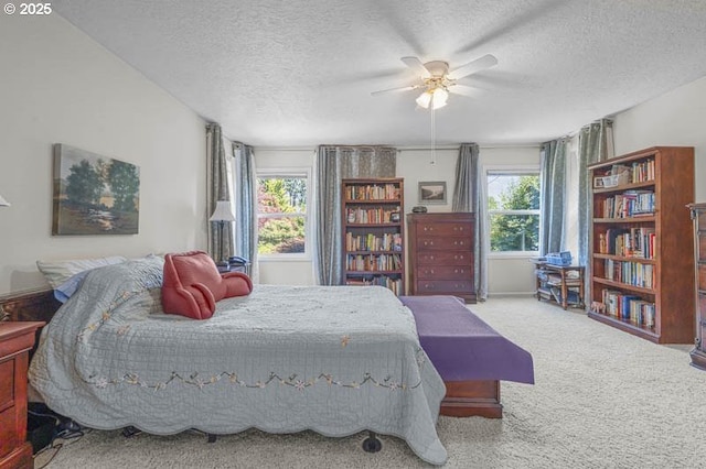 1910 Saginaw St S, Salem, OR 97302 - bedroom with a textured ceiling, carpet floors, and ceiling fan