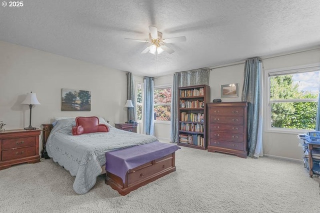 1910 Saginaw St S, Salem, OR 97302 - bedroom featuring a textured ceiling, carpet, ceiling fan, and baseboards