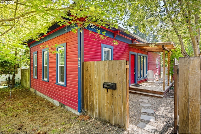 1963 Villard St, Eugene, OR 97403 - view of side of property featuring a wooden deck