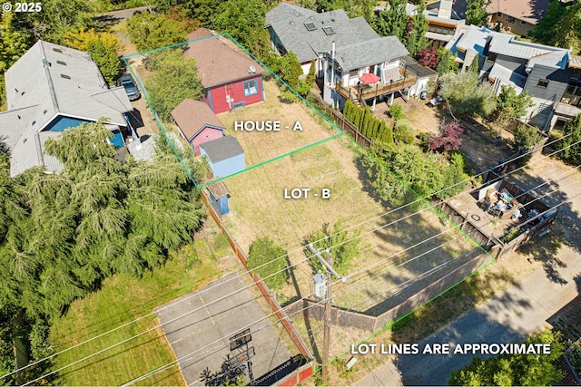 1963 Villard St, Eugene, OR 97403 - aerial perspective of suburban area with property boundaries highlighted