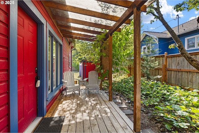 1963 Villard St, Eugene, OR 97403 - wooden terrace with a shed