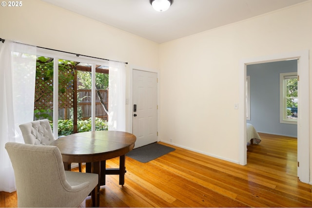 1963 Villard St, Eugene, OR 97403 - dining room with wood finished floors and baseboards