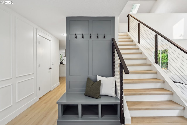 mudroom featuring light wood finished floors