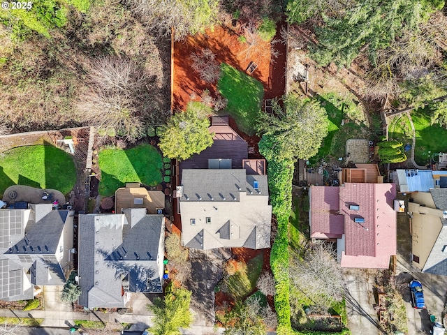 aerial view with a residential view