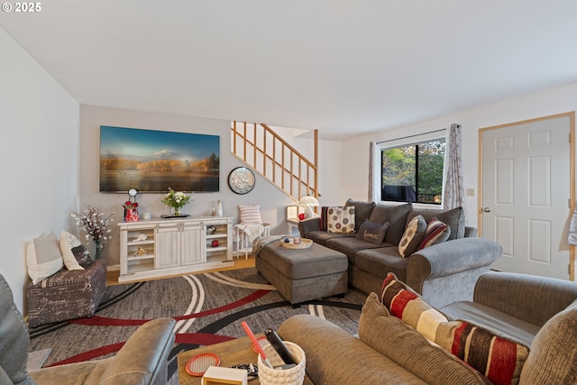 9 N 20th St, Hood River, OR 97031 - living area with stairs and wood finished floors