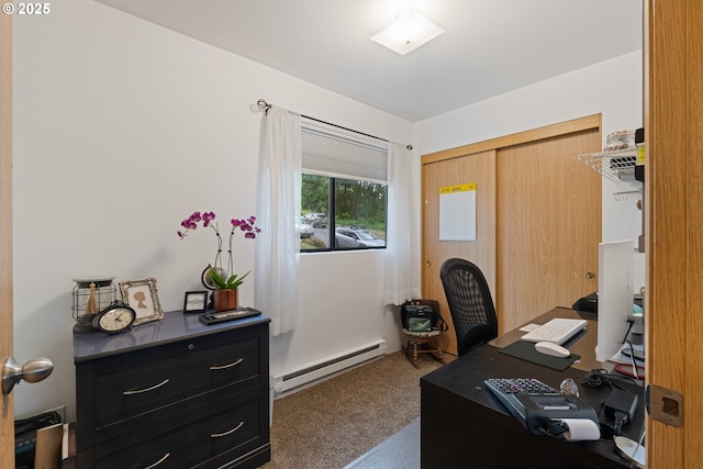 9 N 20th St, Hood River, OR 97031 - home office featuring baseboard heating and carpet
