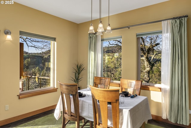 625 Columbia Ave, Lyle, WA 98635 - dining space featuring baseboards and a chandelier