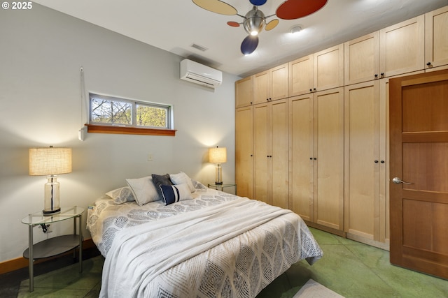 625 Columbia Ave, Lyle, WA 98635 - bedroom with an AC wall unit, baseboards, and light colored carpet