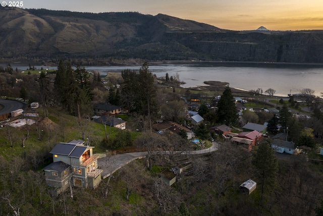 625 Columbia Ave, Lyle, WA 98635 - aerial view at dusk of a water and mountain view