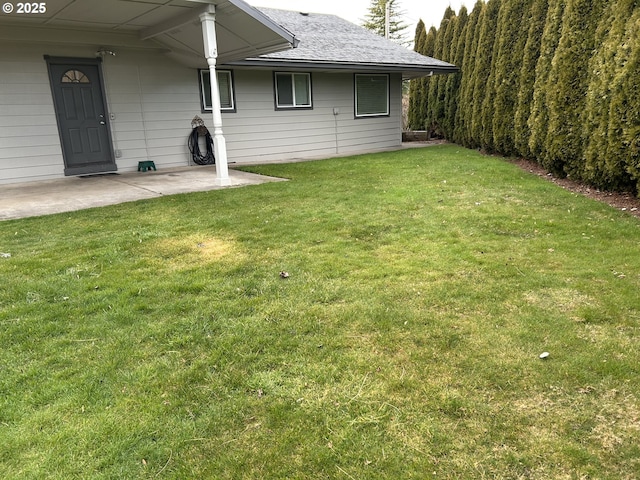 view of yard with a patio area