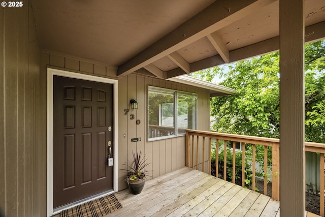 730 SW Dolph St, Portland, OR 97219 - entrance to property with a wooden deck