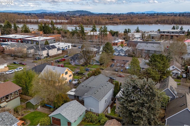 6125 S Hood Ave, Portland, OR 97239 - bird's eye view featuring a residential view, a water view, and a wooded view